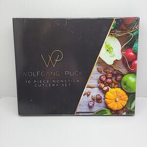 Wolfgang Puck 10-Piece Colored Nonstick Cutlery Set 5 Knives / Protective Sheath